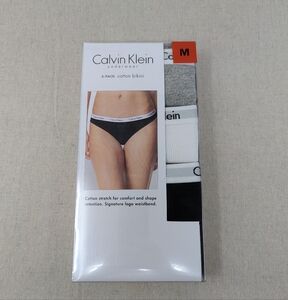 Calvin Klein Women's Cotton Stretch Bikini Underwear Black/Grey/White 3-…